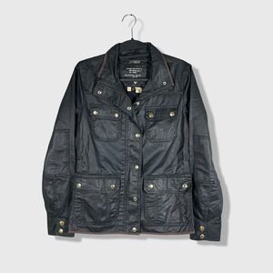 J.Crew Relaxed Boyfriend Field Wax Jacket Womens‎ XS Black Utilitarian Gorpcore